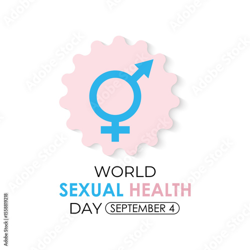 World Sexual Health Day is observed globally on September 4th every year. Promote open conversations around sexual well-being. gender symbols and condoms. Banner poster, flyer and background design.