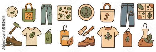 Sustainable fashion collection featuring eco-friendly clothing and accessories with nature-inspired designs