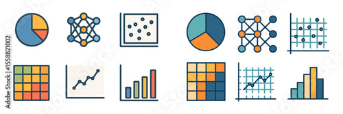 Various charts and graphs display data trends and statistics in a colorful and engaging manner for analysis purposes