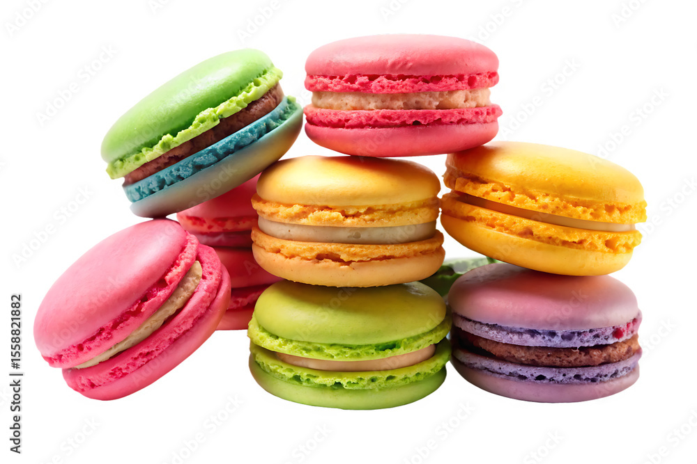 colorful macaroons isolated on white background PNG , AI GENERATED colorful macaroons isolated on white background PNG , AI GENERATED