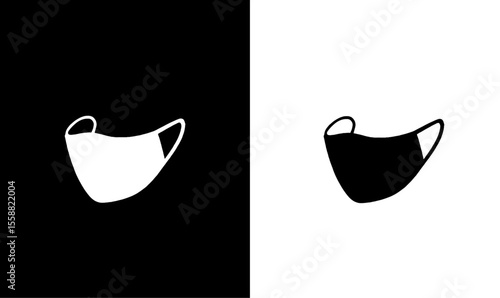mask silhouette vector illustration, health, doctor, man, wearing, women, kids, virus, corona, mouth mask silhouette vector illustration, black, white, art, design, illustration, icon, mask icon,