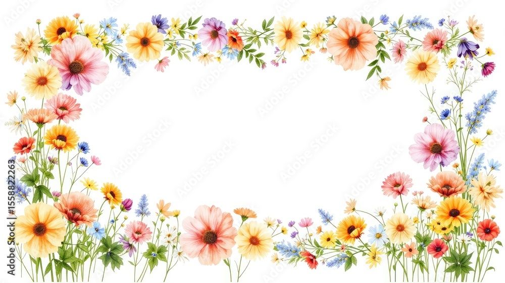 Summer Meadow Floral Invitation Template Summer Meadow Floral Invitation Template