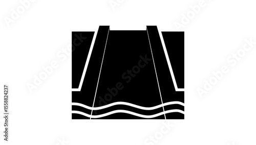 Floodgate symbol, black isolated silhouette