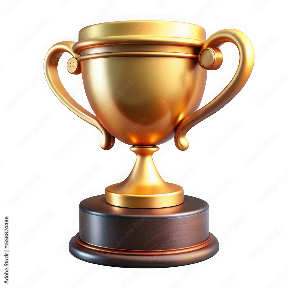 Golden trophy isolated on transparent background Golden trophy isolated on transparent background