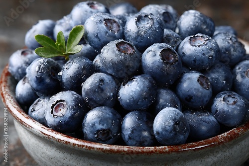 Wallpaper Mural Stunning close-up of fresh blueberries in wooden bowl  
 Torontodigital.ca