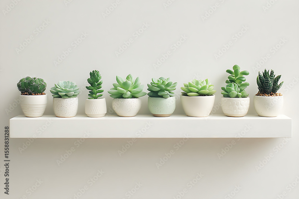 Fototapeta premium Home Greenery Succulent Arrangement in Natural Light