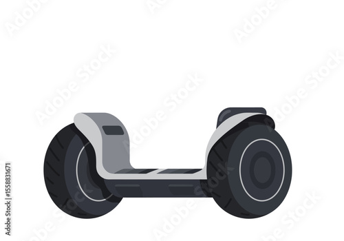 Gray  black selfbalancing scooter on white