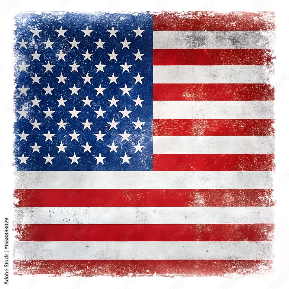 Naklejka premium American 4th JULY water mark flag .