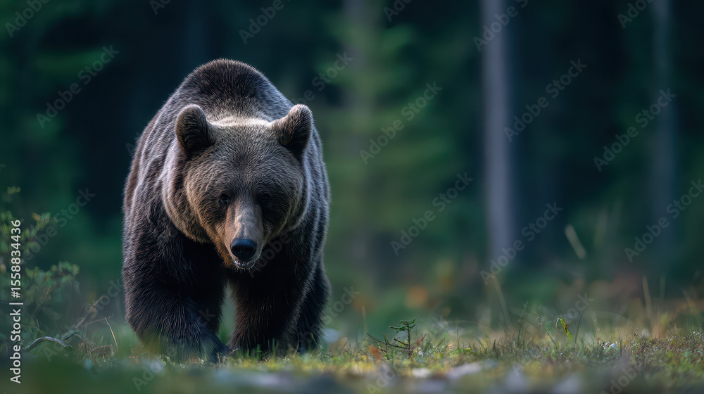 Fototapeta premium Grizzly Bear in Forest: High Resolution Gigapixel Image