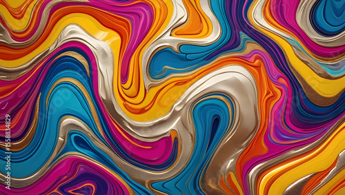 Wallpaper Mural Dynamic Vibrant Abstract Marble Liquid Art Gold Torontodigital.ca