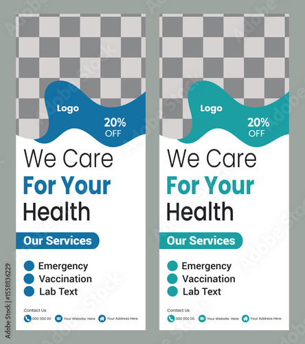  Healthcare and medical roll up banner template
