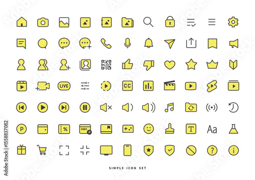 アイコンセット イエロー SNS