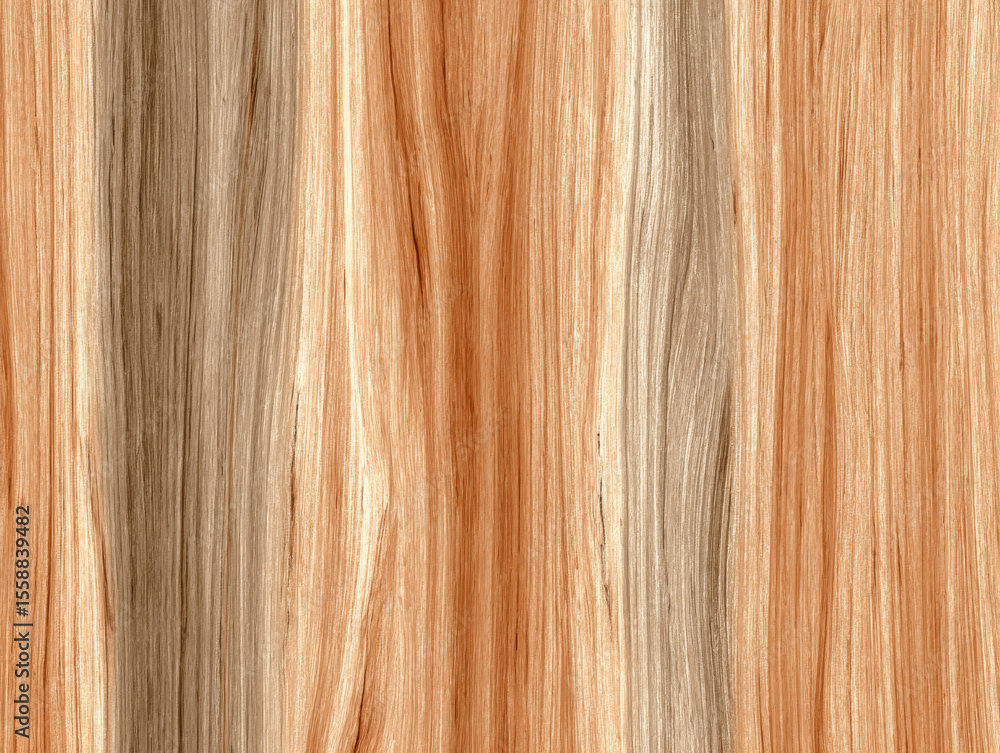 Naklejka premium Seamless polished beech wood texture with detailed grain pattern