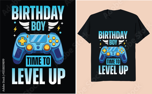 Birthday Boy – Time to Level Up! Gamer-Themed Birthday Design