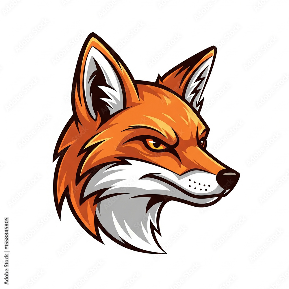 Obraz premium fox logo vector 3