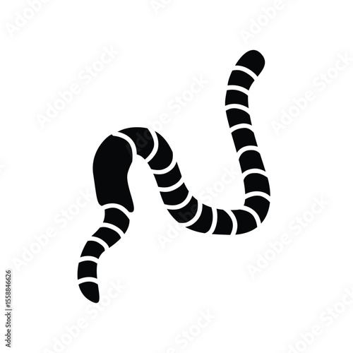 earthworm silhouette design. worm life in land.