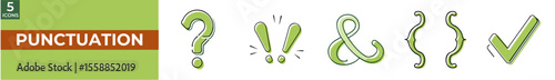 Punctuation symbols including question mark, exclamation, and ampersand  