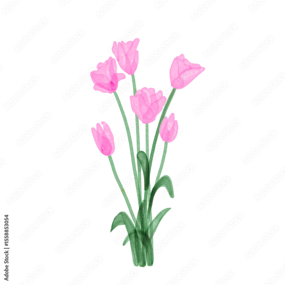 bouquet of pink tulips, art decoration
