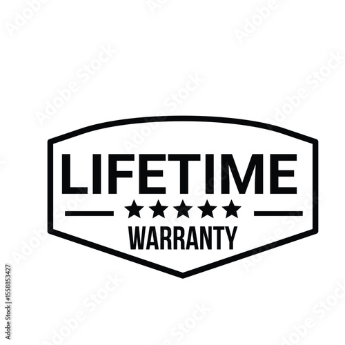 lifetime warranty sticker. guarantee sign and symbol.