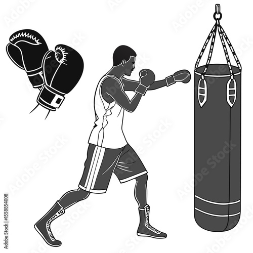 boxer with boxing gloves