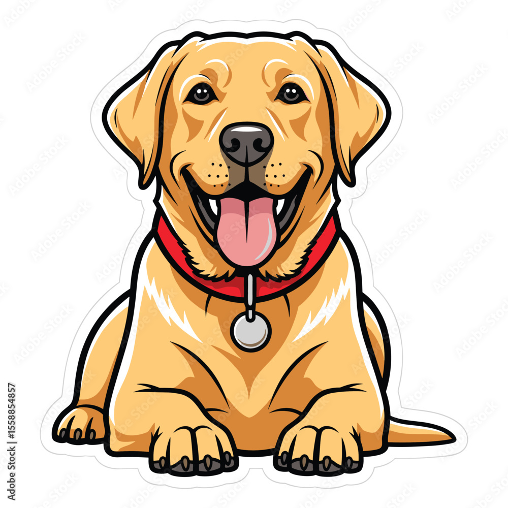 Fototapeta premium Happy Labrador Retriever Dog Vector Art