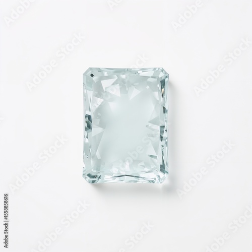 Graphics tablet crystal glass design for 3D on plain white background