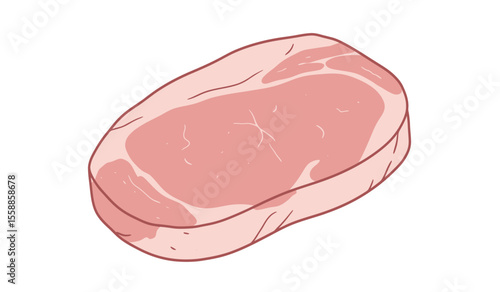Fresh meat, isolated on the white background.