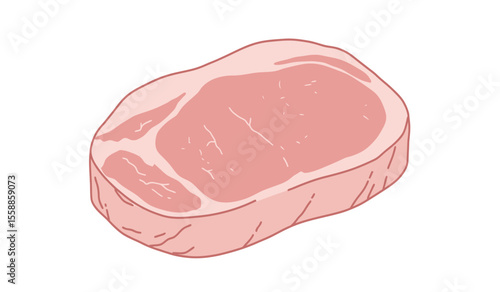Fresh meat, isolated on the white background.