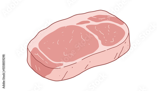 Fresh meat, isolated on the white background.