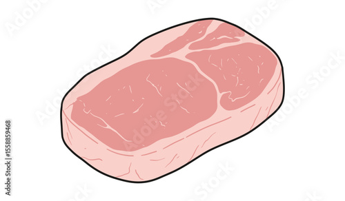 Fresh meat, isolated on the white background.