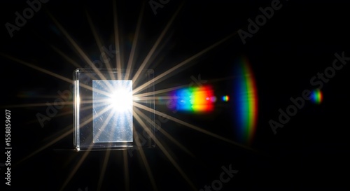 Wallpaper Mural Bright Light Shining Through Glass Prism with Colorful Rainbow Flare Torontodigital.ca