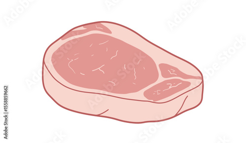 Fresh meat, isolated on the white background.
