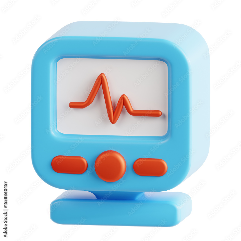 Ecg Machine 3d icon isolated White Background 3d rendering Ecg Machine 3d icon isolated White Background 3d rendering