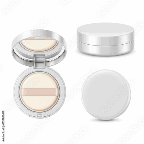 Opaque White Round Cushion Compact Reference