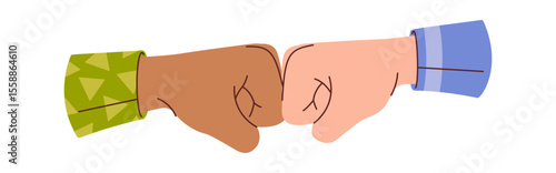 Fist bump friendship gesture cartoon