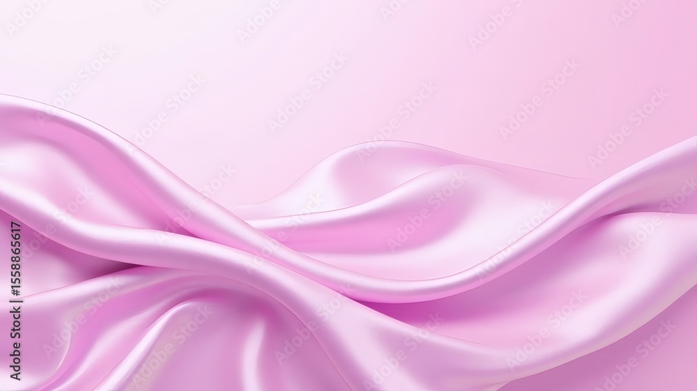 Obraz premium Pink Satin Fabric Texture with Soft Waves Background