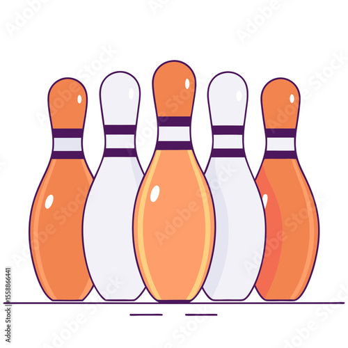  Bowling Pins Vector Illustration – Game and Sports Equipment