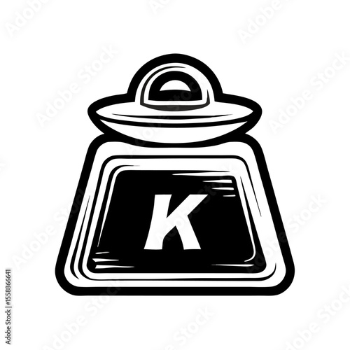 Black and White Illustration of a Kilogram Weight