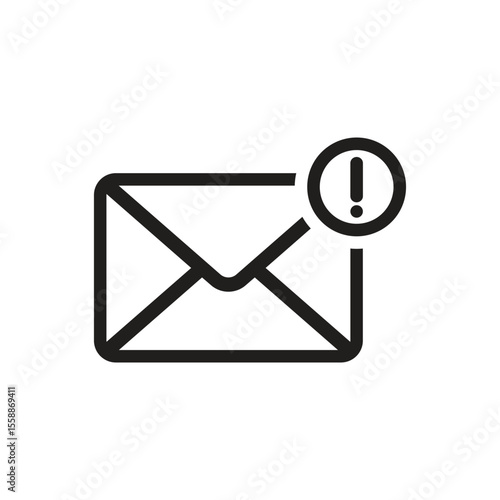 Message notification isolated on white background and Mail arrive icon template