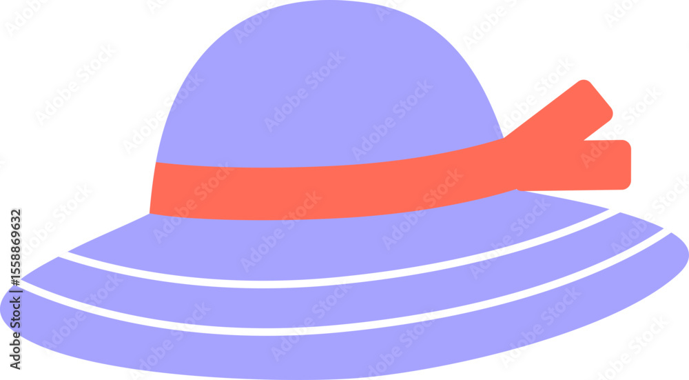 Fototapeta premium Wide Brim Hat Icon – Cute Vacation Style