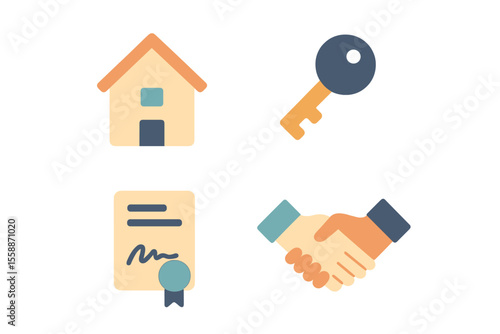 Key exchange and agreement for home ownership in a simplified graphic design