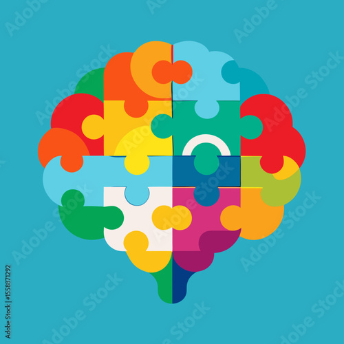 Puzzle Brain Logo – Creative Education Vector Symbol