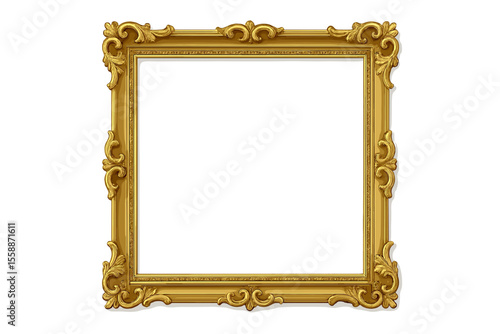 Elegant ornate gold picture frame designed for showcasing artwork in a stylish manner without an image inside