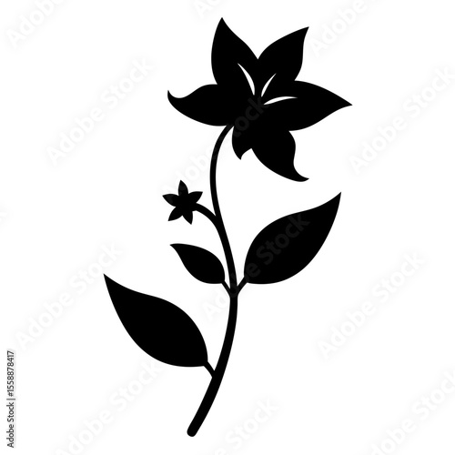 enchanter  nightshade silhouette flower vector on-white