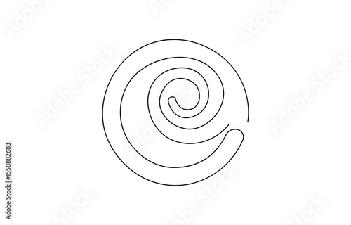 Cinnabon bun one line art. Continuous line drawing of poppy seed roll, continuous line of cinnamon spice.one line drawing of kitchen spice cinnamon.