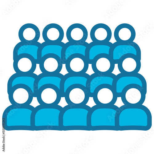 Crowd Blue Icon