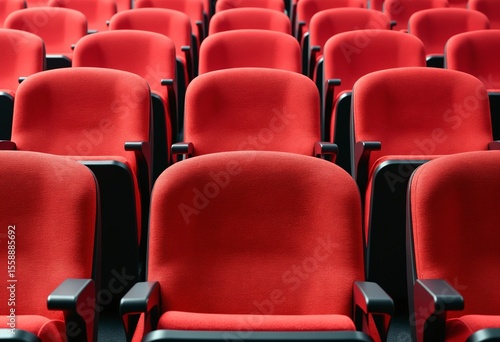 Red chairs in a row