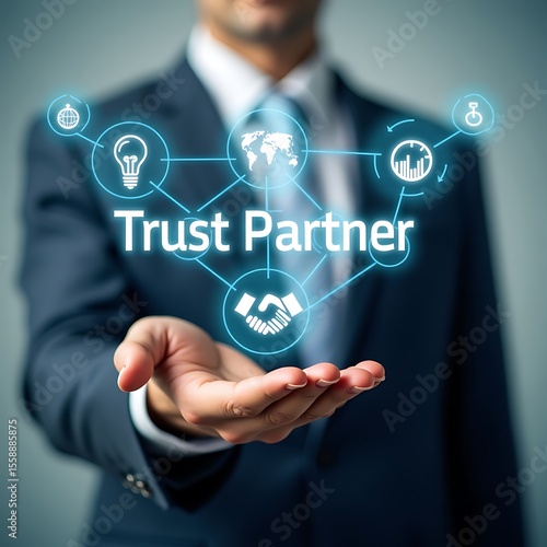 Businessman Presenting Trust Partnership Concept