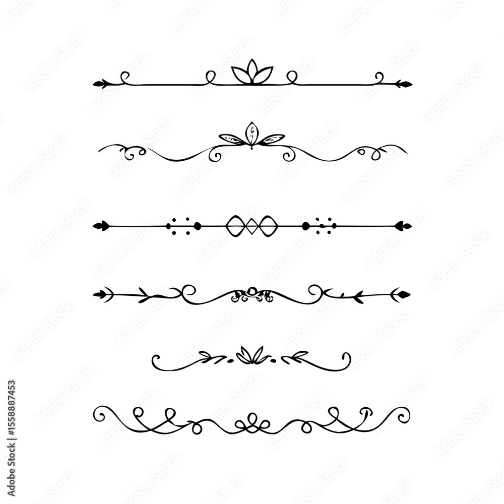 Gold text dividers doodle set. Wedding decorative elements. Divider ornament, borders, floral, vintage line separators. Hand drawn vector illustration isolated on white background. Set page dividers.
Gold text dividers doodle set. Wedding decorative elements. Divider ornament, borders, floral, vintage line separators. Hand drawn vector illustration isolated on white background. Set page dividers.