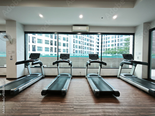 Fitness room.Fitness machines in a fitness club